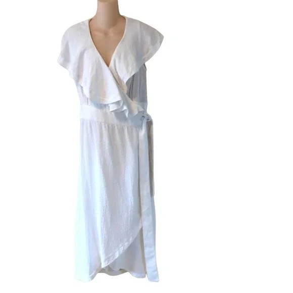 Cecilie Copenhagen Dresses | Cecilie Copenhagen Long Wrap Midi Dress | Color: White | Size: M | Goldie913'S Closet